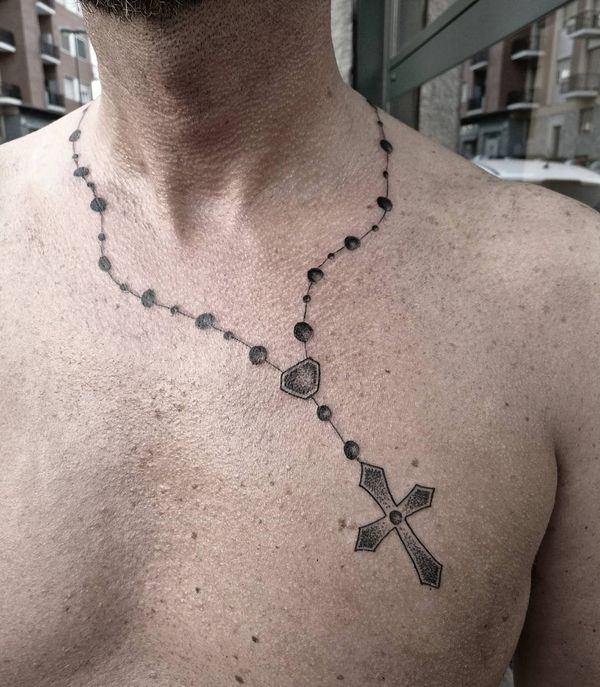 rosary tattoo on neck for menTikTok Search