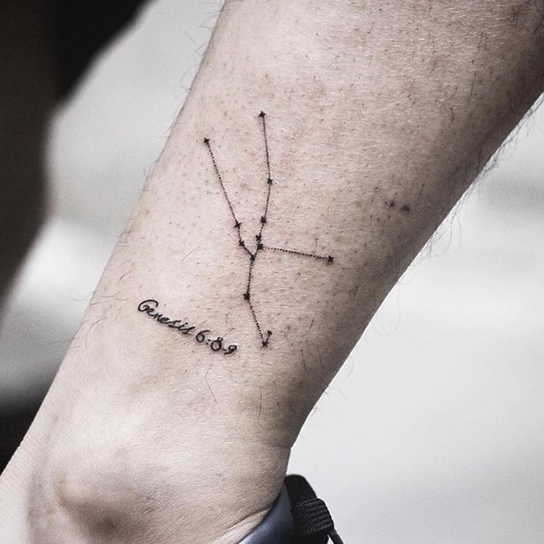 Tiny Taurus constellation tattoo on the hand  Taurus constellation tattoo  Hand tattoos Constellation tattoos