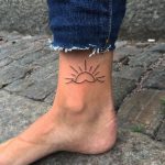 Little Tattoos  Minimalist wave and sun tattoo get it here 