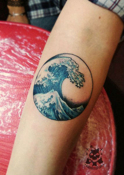 The Great Wave off Kanagawa by Marcus Lee at Blackbird Studios Mebane NC   rtattoos