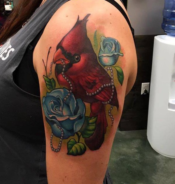 Cardinal Rose by Chuck Day TattooNOW