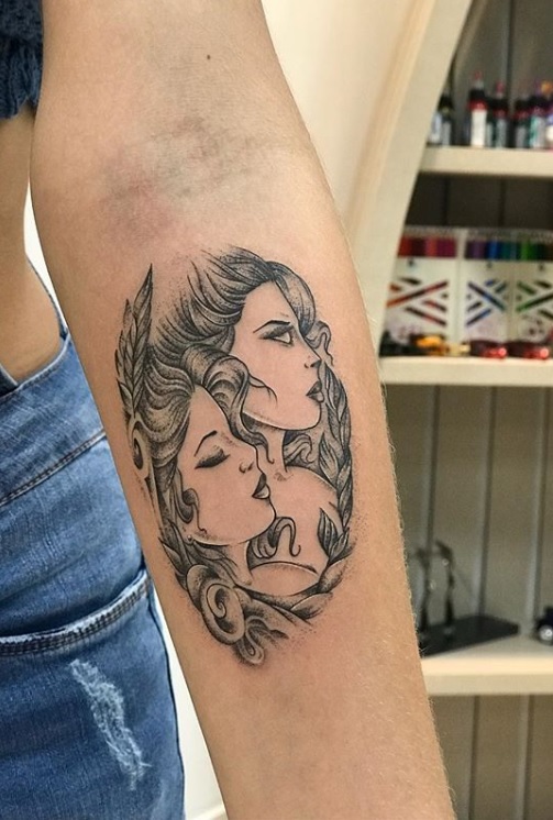 Two faced Gemini tattoos.