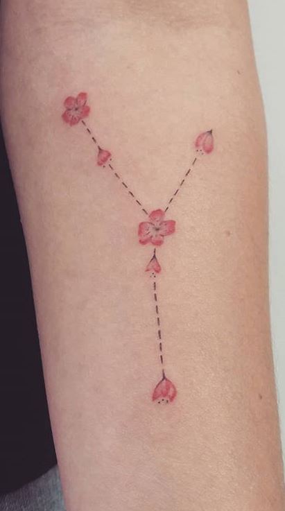 Lotus Flower and Pink Ribbon Tattoo