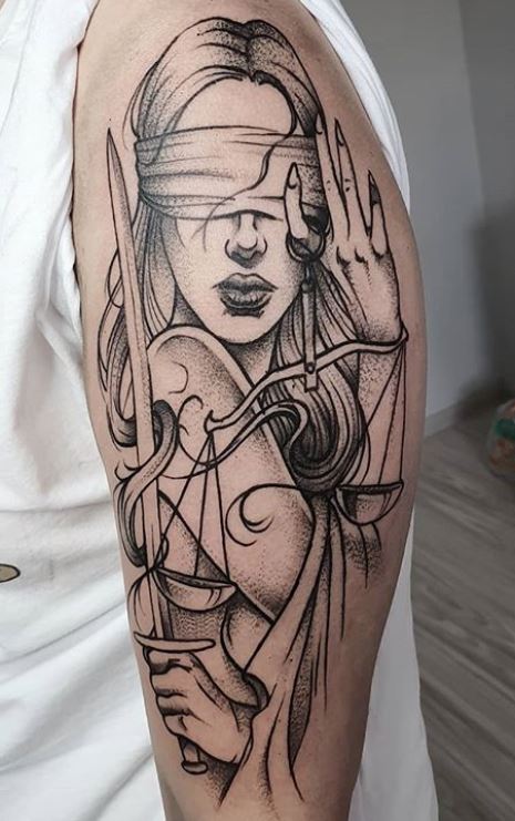 Themis lady justice blind justice libra lady themis greek mythology  greek myth  Justice tattoo Sleeve tattoos Greek mythology tattoos