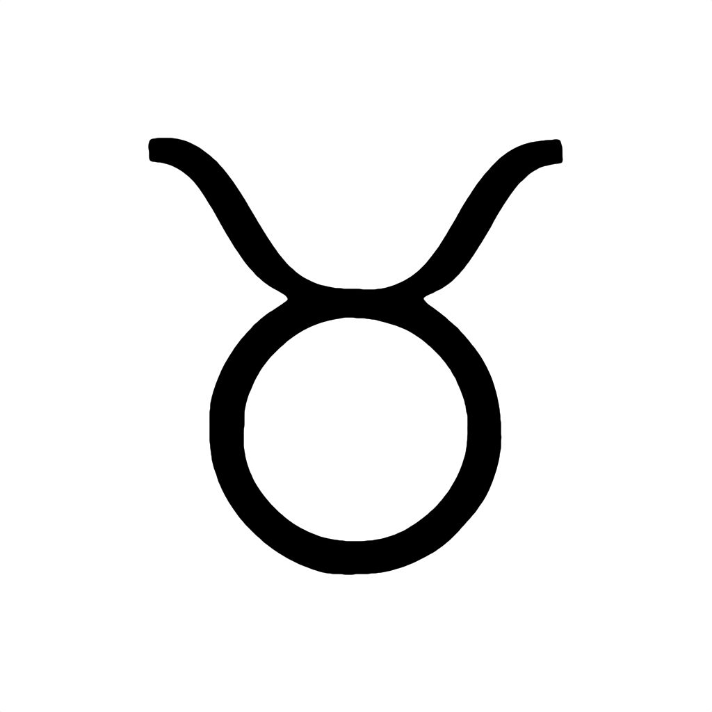 Elegant small tattoo of the taurus zodiac symbol '♉︎' for men on Craiyon