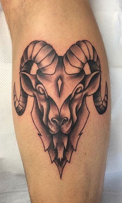 Attractive Black Tribal Aries Zodiac Sign Tattoo Design By Cubular66