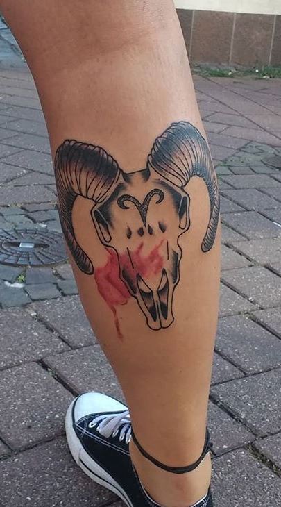 Aries on the upper leg with star  The Ink Lane Tattoos  Facebook