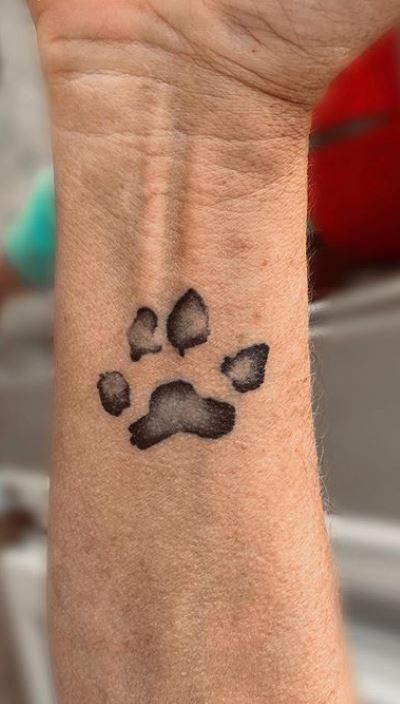 Tattoo uploaded by Kerti Suur  Paw print tattoo by unknown artist via  Instagram gsdremi remi germanshepherd pawprint paw dog print  animal  Tattoodo