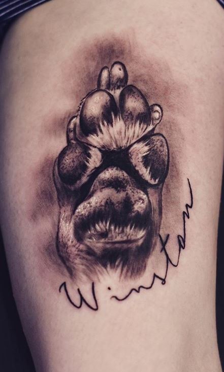 Tattoo uploaded by Derek Scott  Abstract dog memorial watercolor tattoo   Tattoodo