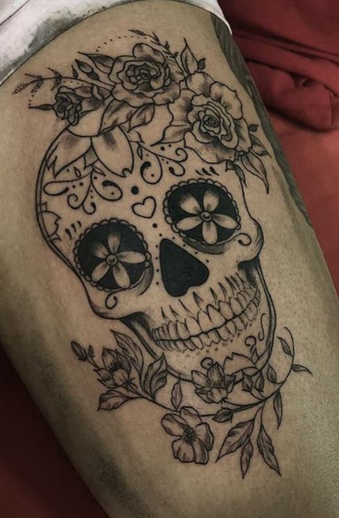 unique black and white skull tattoo  FMagcom