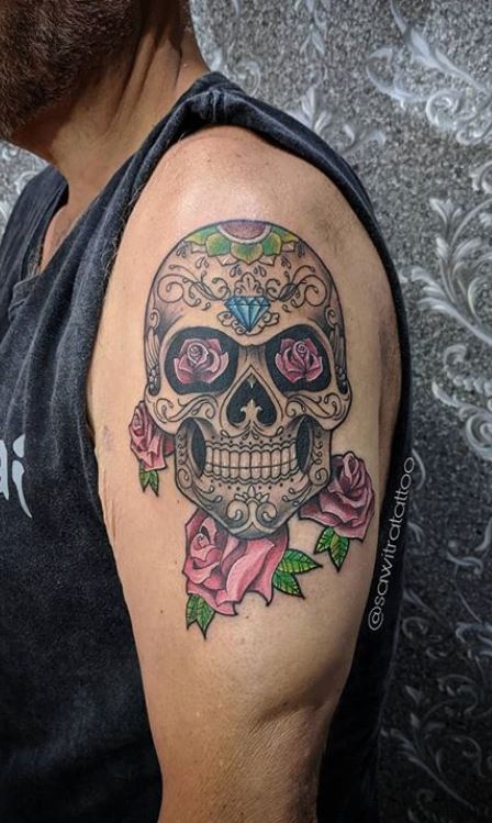 100 Unique Sugar Skull Tattoos Designs Ideas Tattoo Me Now