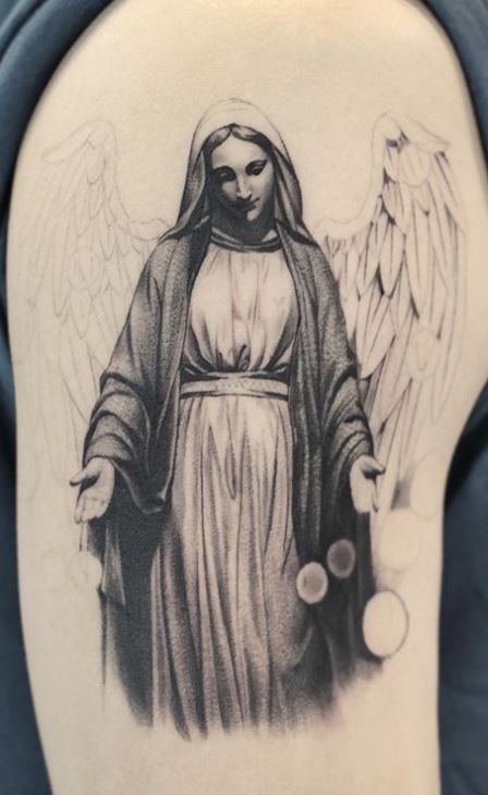 Virgin Mary tattoo by Annelie Fransson  Tattoogridnet