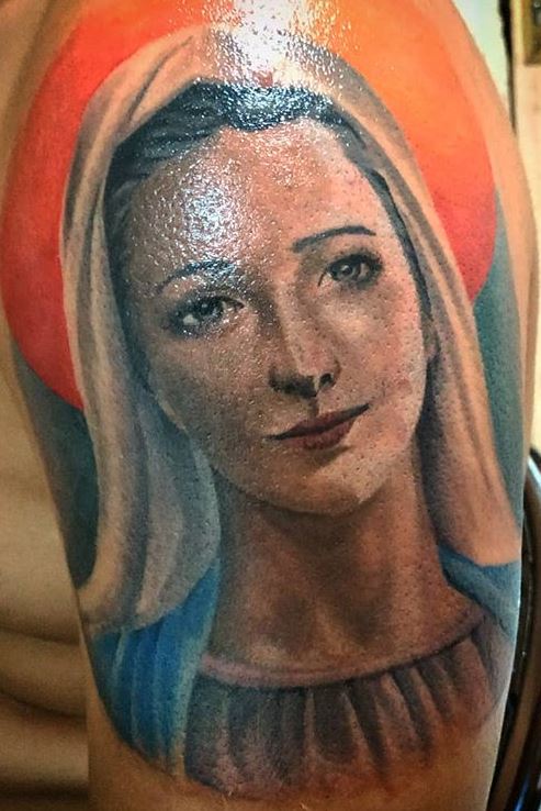 53 Adorable Virgin Mary Shoulder Tattoos  Tattoo Designs  TattoosBagcom