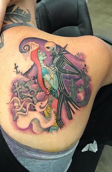 Tattoo uploaded by Kira Pelton  Jack and Sally couples tattoo  jackskellington jackandsally couple lockandkey TimBurton  nightmarebeforechrismas  Tattoodo