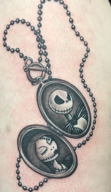 Jack and Sally Couples Tattoo by Brian Gilley TattooNOW