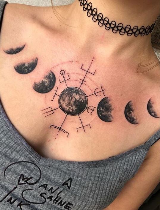 Moon Cycle Tattoos.