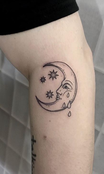 25 Moon And Stars Tattoos