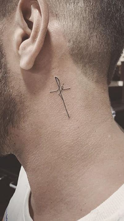 Small Tattoos for men neck 10