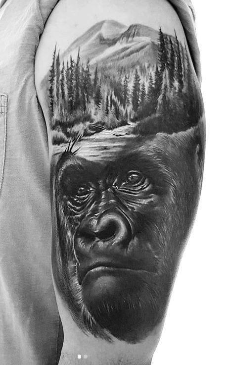 Gorilla tattoo by Marek Hali  Post 29264