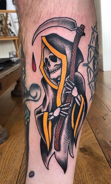 Grim Reaper Traditional Tattoo by KeelHauled Mike of Black  Flickr