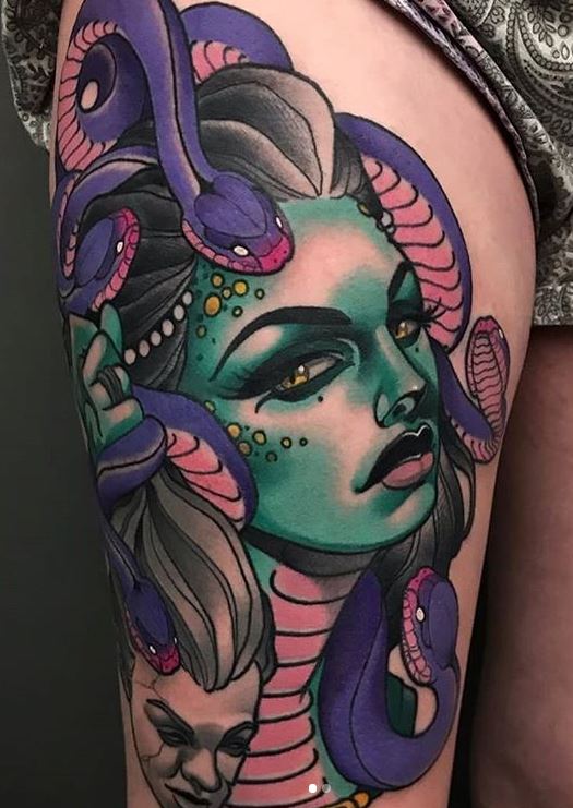 medusa thigh tattoos