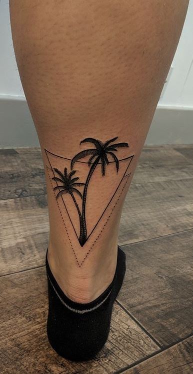 Palm Tree Tattoo Ankle