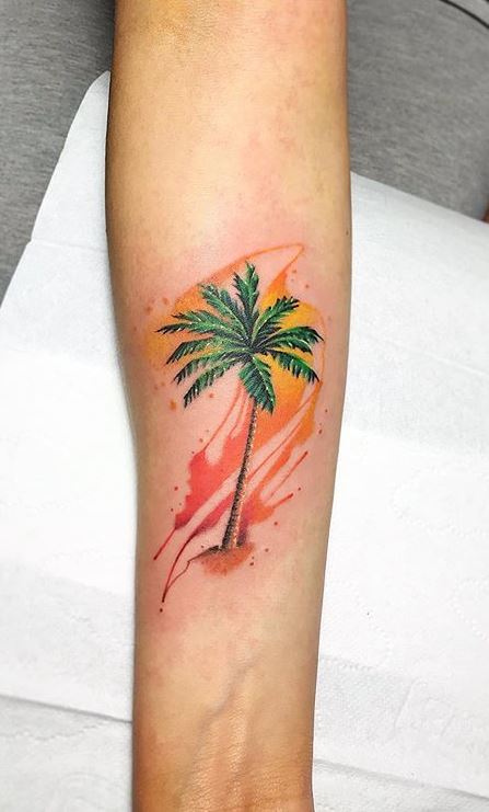 draketattoopalmtreesunsetbeachcolorryandrakeryandraketattoo