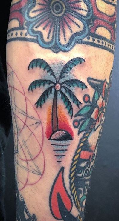 Traditional Palm Tree Tattoo