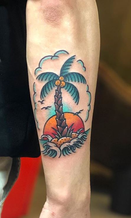 Traditional Palm Tree Tattoo