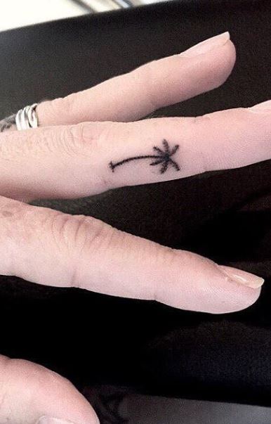 Palm Tree Tattoos Finger