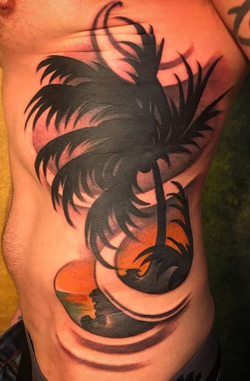 Palm Tree Tattoos rib