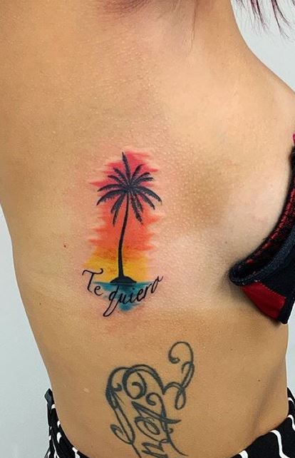 Palm Tree Tattoos rib