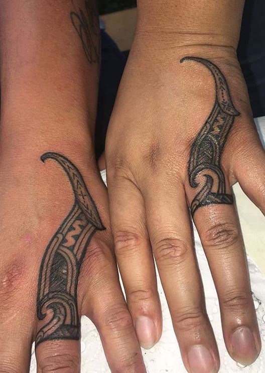 wedding ring tattoo polynesian 02