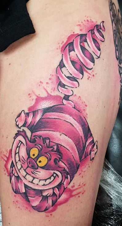 A Cheshire Cat tattoo design I just finished for a friend of mine what do  you guys think  rtattoo