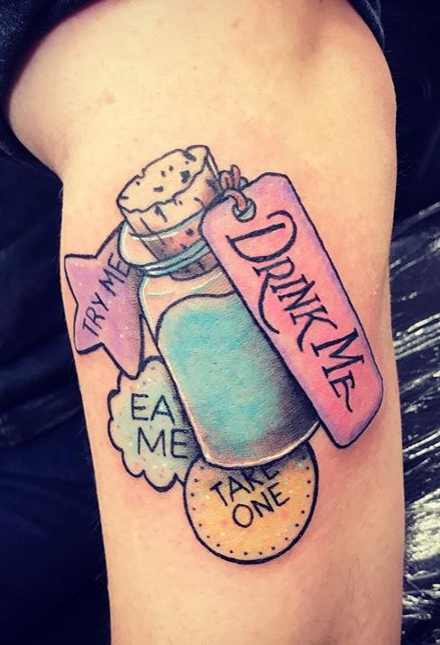 Tattoo uploaded by Georgina May  Alice in wonderland Eat me design   Tattoodo