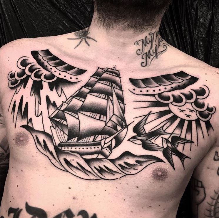 Clipper ship on the chest great fun Cheers for coming in man  Studio  XIII Gallery