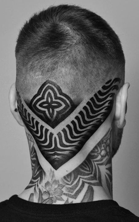 Geometric Bull Head Tattoo Idea