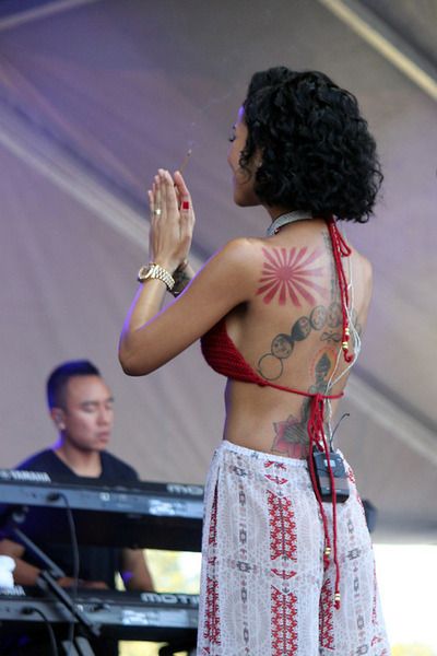 She did that Jhene Aiko gets portrait tattoo of Big Seans Face   BellaNaija