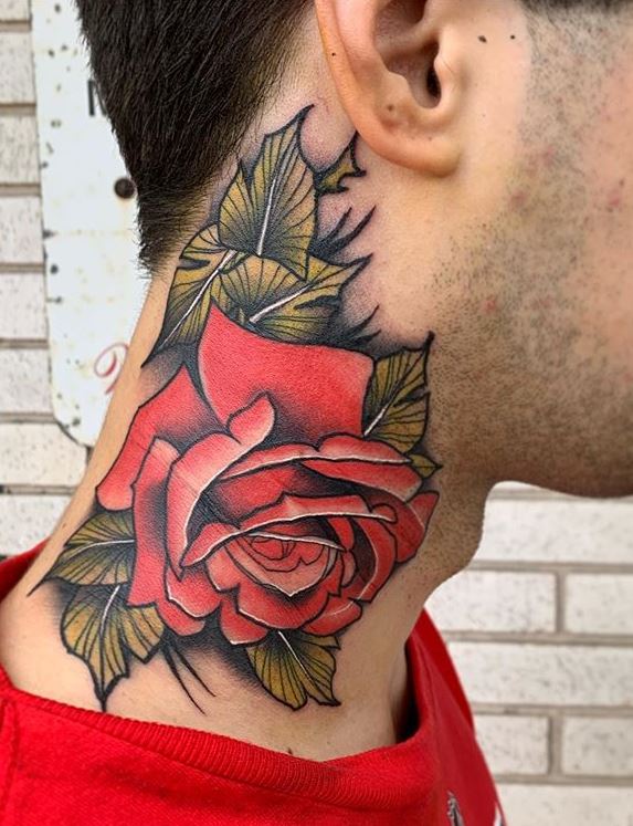 Rose Neck Tattoo