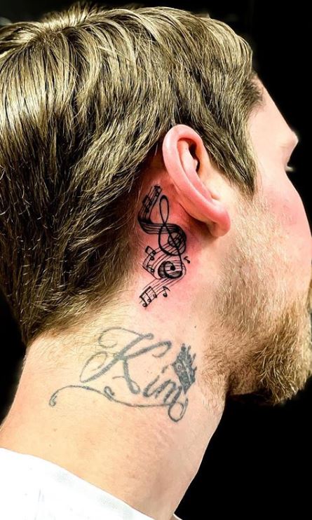 Behind earside of neck tattoo  artisticbully sacredskin916  eartattoo battattoo sacramentotattooshop sacramentotattooartist   Instagram