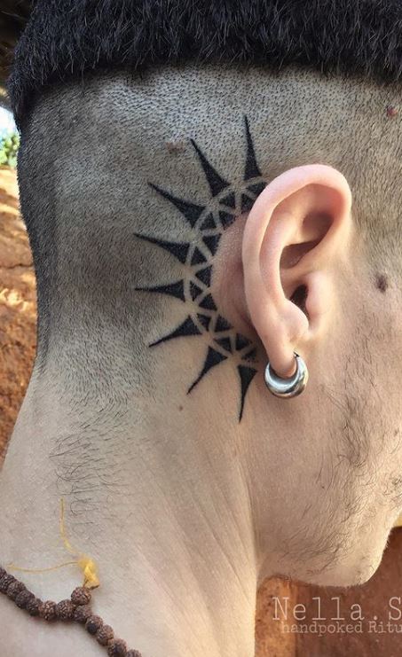 Tattoo uploaded by Lindelle  Little custom freehand Polynesian tribal  behind the ear tattoo  Tattoodo