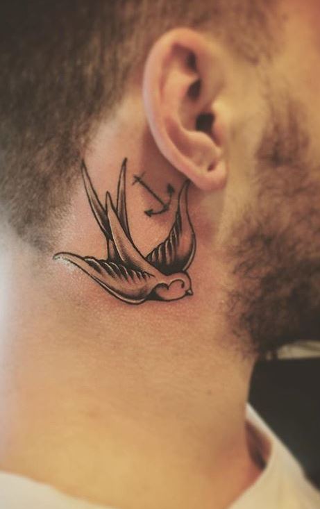 Behind The Ear Name Tattoos Men