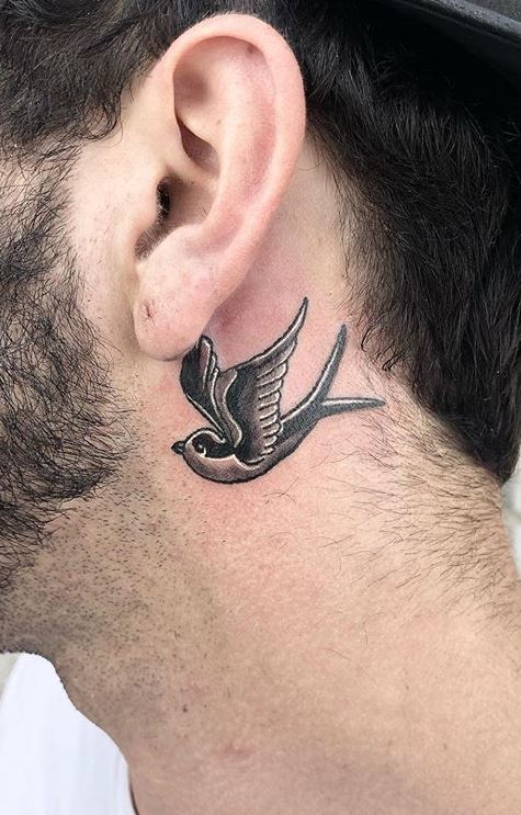 Discover 79+ bird tattoo behind ear - in.cdgdbentre