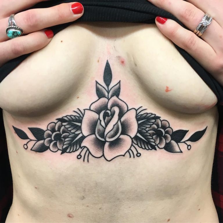Underboob Tattoos - Floral Designs.