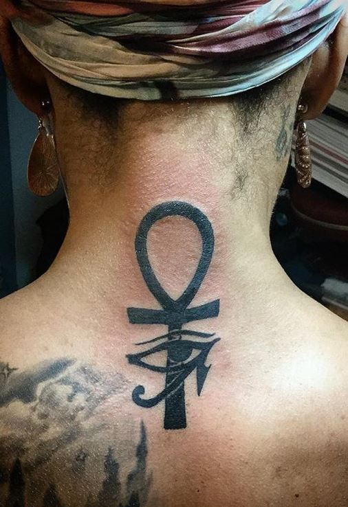 Lotus Ankh Tattoo for Black Skin