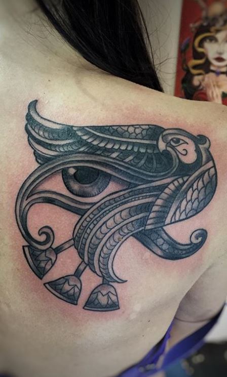 Geometric Eye Of Horus Tattoo Idea  BlackInk AI
