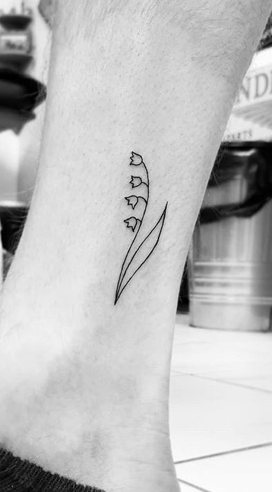 Lily of the valley tattoo black and white