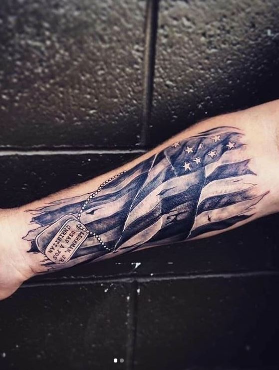 Tattoo uploaded by Andy Bautista  American flag on the forearm  Tattoodo