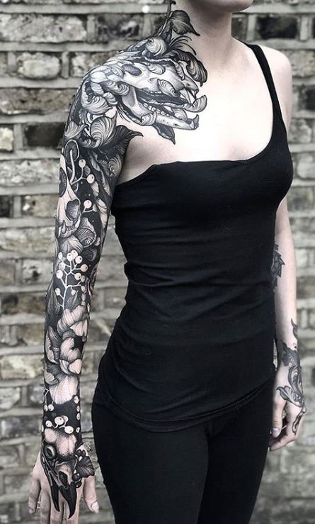 Ornamental blackwork tattoo sleeve by Sokrovvenno on DeviantArt