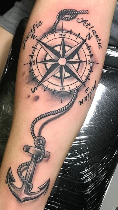 Nautical Star Compass Tattoo Best Tattoo Artist in India Black Poison